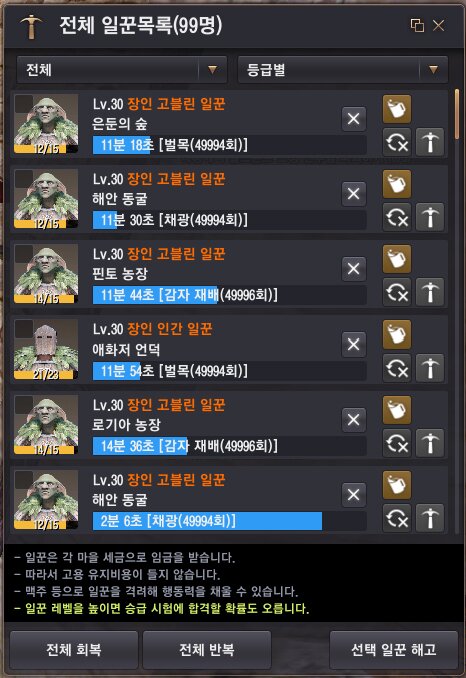 일꾼좀 여쭙습니다 | 검은사막 인벤